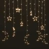 Girlianda žvaigždės ir mėnuliai, 138 šiltos baltos LED lemputės