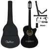 Gitaros rinkinys su ekvalaizeriu, 12 dalių, juodas, 6 stygos