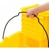 Grindų plovimo kibiras su gręžtuvu/ratukais, geltonas, 36l, PP
