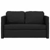 Grindų sofa-lova, 2-1, juoda, 112x174x55cm, dirbtinė oda