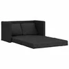 Grindų sofa-lova, 2-1, juoda, 112x174x55cm, dirbtinė oda