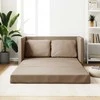Grindų sofa-lova, 2-1, kapučino, 112x174x55cm, dirbtinė oda