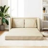 Grindų sofa-lova, 2-1, kreminės spalvos, 112x174x55cm, audinys