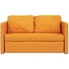 Grindų sofa-lova, 2-1, tamsiai geltona, 112x174x55cm, audinys