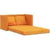 Grindų sofa-lova, 2-1, tamsiai geltona, 112x174x55cm, audinys