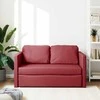 Grindų sofa-lova, 2-1, vyno, 112x174x55cm, dirbtinė oda