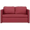 Grindų sofa-lova, 2-1, vyno, 112x174x55cm, dirbtinė oda