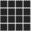 Guminės grindų plytelės, 16vnt., juodos, 30x30cm, 16mm