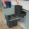 Hailo Įmontuojamas atliekų rūšiavimo kibiras EcoLine, juodas, 3x10l