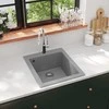 Įleidžiama virtuvės plautuvė, vieno dubens, granitas, pilka