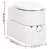 Integruotas stovyklavimo tualetas, baltas, 24+17l, HDPE/plienas