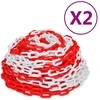 Įspėjamosios grandinės, 2vnt., raudonos/baltos, plastikas, 30m