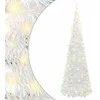 Išskleidžiama dirbtinė Kalėdų eglutė, balta, 210cm, 200 LED