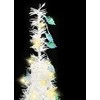 Išskleidžiama dirbtinė Kalėdų eglutė, balta, 120cm, 50 LED