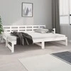 Ištraukiama lova, balta, 2x(80x200)cm, pušies medienos masyvas