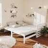 Ištraukiama lova, balta, 2x(90x200)cm, pušies medienos masyvas