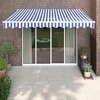 Automatinė ištraukiama markizė, mėlyna ir balta, 3,5x2,5m