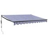 Automatinė ištraukiama markizė, mėlyna/balta, 3x2,5m