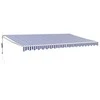 Automatinė ištraukiama markizė, mėlyna ir balta, 5x3m
