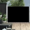 Ištraukiama šoninė kiemo pertvara, juodos spalvos, 120x500cm