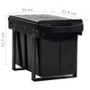 Ištraukiama virtuvės spintelės šiukšliadėžė, 48l, soft-close