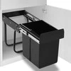 Ištraukiama virtuvės spintelės šiukšliadėžė, 20l, soft-close