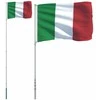 Italijos vėliava su stiebu, aliuminis, 5,55m