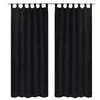 Juodos Užuolaidos su Kilpomis 140 x 175 cm, 2 vnt., Mikro Satinas
