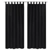 Juodos Užuolaidos su Kilpomis 140 x 245 cm, 2 vnt., Mikro Satinas