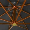 Kabantis sodo skėtis su stulpu, antracito, 3x3m, eglės masyvas