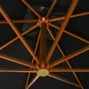 Kabantis sodo skėtis su stulpu, juodas, 3x3m, eglės masyvas