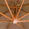 Kabantis sodo skėtis su stulpu, taupe, 3,5x2,9m, eglės masyvas