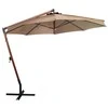 Kabantis sodo skėtis su stulpu, taupe, 3,5x2,9m, eglės masyvas