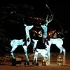 Kalėdinė dekoracija elnių šeima, balta ir sidabrinė, 201 LED