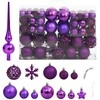 Kalėdinių žaisliukų rinkinys, 111vnt., violetinis, polistirenas