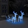 Kalėdų dekoracija elniai ir rogės, 130cm, akrilas, 160 LED