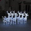 Kalėdų dekoracija elniai ir rogės, akrilas, 320 LED