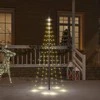 Kalėdų eglutė ant vėliavos stiebo, 180cm, 108 šiltos baltos LED