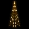 Kalėdų eglutė ant vėliavos stiebo, 180cm, 108 šiltos baltos LED