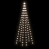 Kalėdų eglutė ant vėliavos stiebo, 180cm, 108 šaltos baltos LED