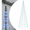 Kalėdų eglutė ant vėliavos stiebo, 300cm, 550 mėlynų LED