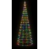Kalėdų eglutė ant vėliavos stiebo, 300cm, 550 spalvotų LED