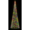 Kalėdų eglutė ant vėliavos stiebo, 500cm, 1534 spalvotos LED