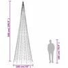 Kalėdų eglutė ant vėliavos stiebo, 500cm, 1534 šiltos LED