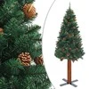 Kalėdų eglutė su kankorėžiais, žalia, 150cm, PVC ir mediena