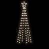Kalėdų eglutė su kuoliuku, šaltos baltos spalvos, 108LED, 180cm