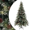 Kalėdų eglutė su kankorėžiais, žalia/balta, 225cm, PVC ir PE