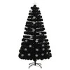 Kalėdų eglutė su LED snaigėmis, juoda, 120cm, optinis pluoštas