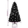 Kalėdų eglutė su LED snaigėmis, juoda, 120cm, optinis pluoštas