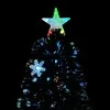 Kalėdų eglutė su LED snaigėmis, juoda, 180cm, optinis pluoštas